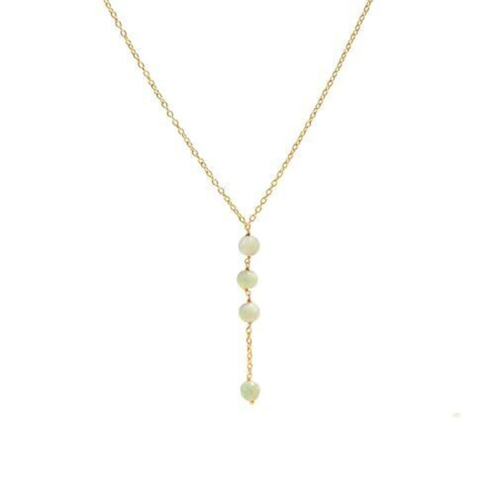 1604 Handmade Amazonite Lariat Necklace – Natural Gemstone Jewelry – 16+2